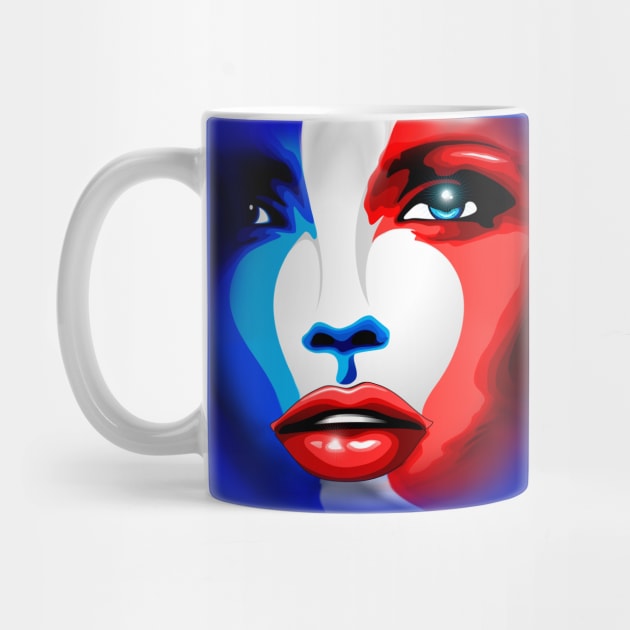 France Flag Beautiful Girl Portrait by BluedarkArt